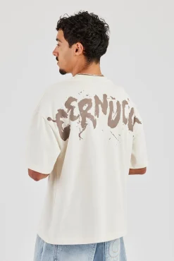 Regular Back Puff Print T-Shirt - Off White