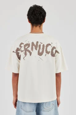 Regular Back Puff Print T-Shirt - Off White
