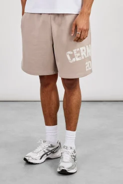 Relaxed Logo Print Jersey Short - Stone
