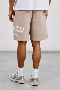 Relaxed Logo Print Jersey Short - Stone