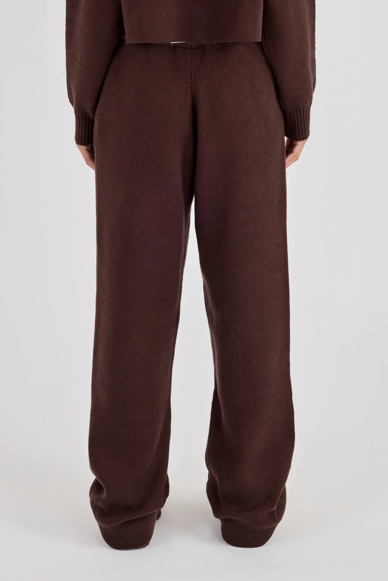 Rib Knit Jogger - Brown