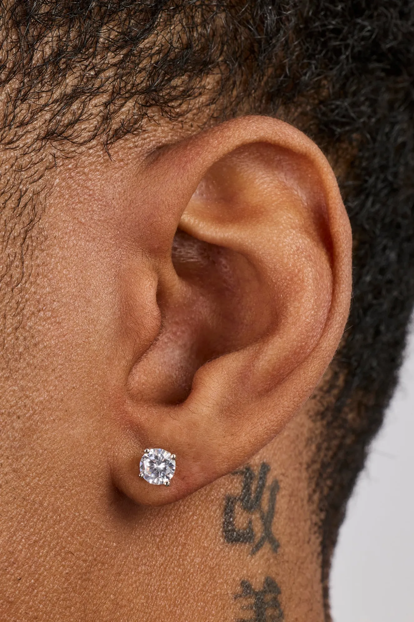Round Cut Stud Earrings - 5mm - White