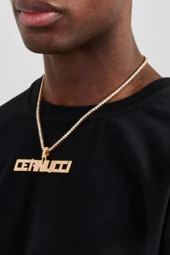 Samurai Font Pendant - 15mm - Gold
