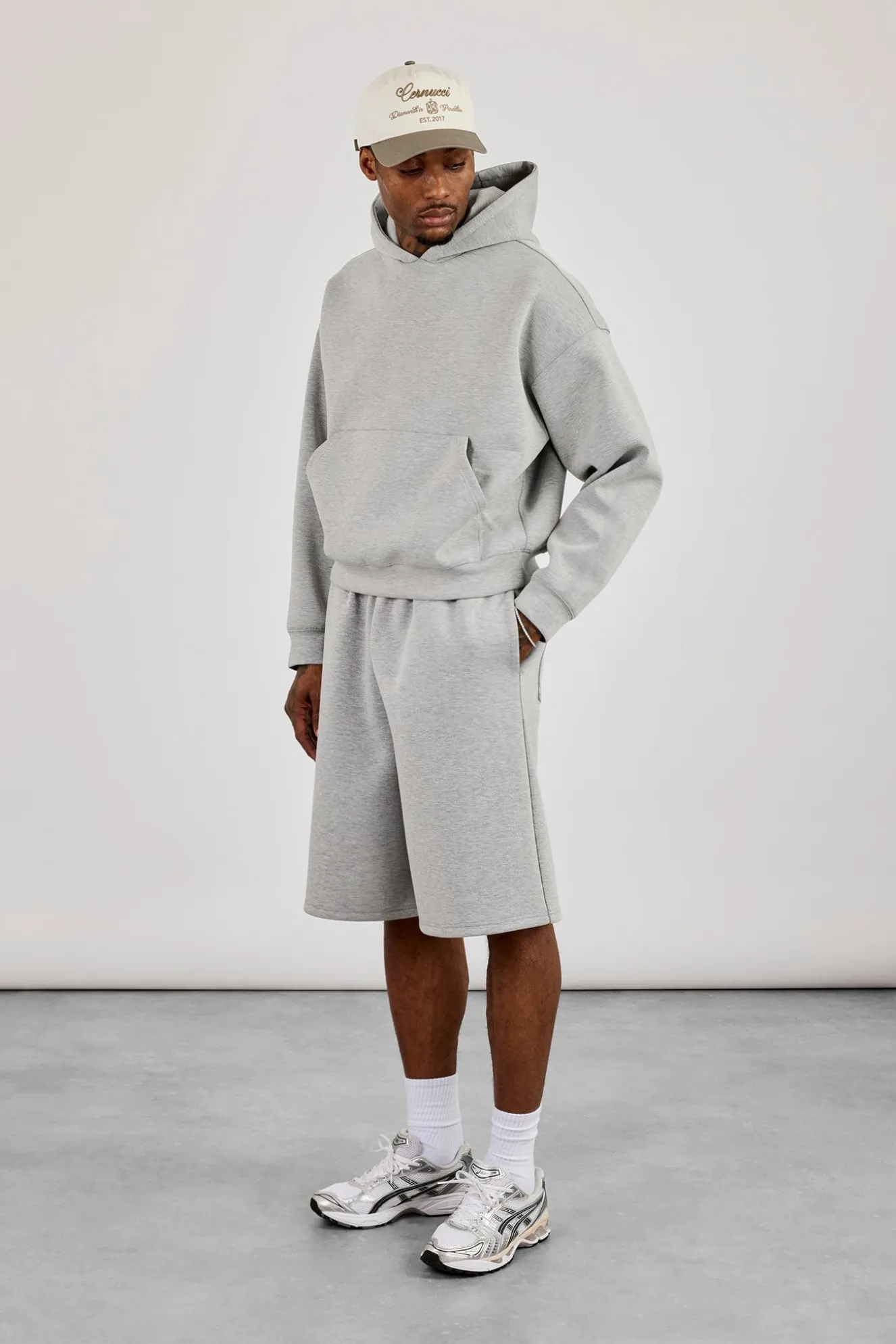 Scuba Boxy Hoodie & Jort - Grey