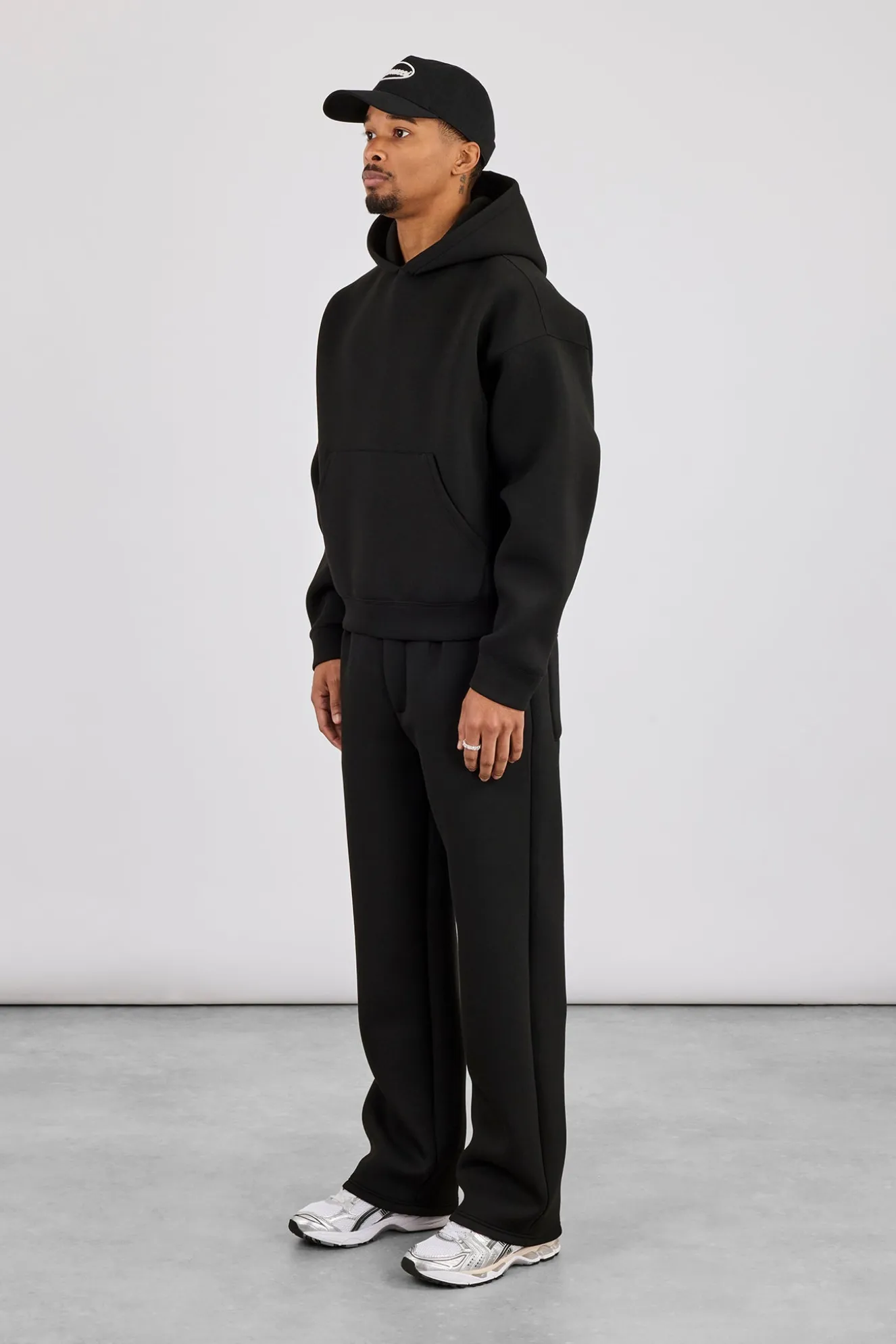 Scuba Boxy Hoodie & Relaxed Trouser - Black