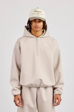 Scuba Half Zip Hoodie - Light Grey