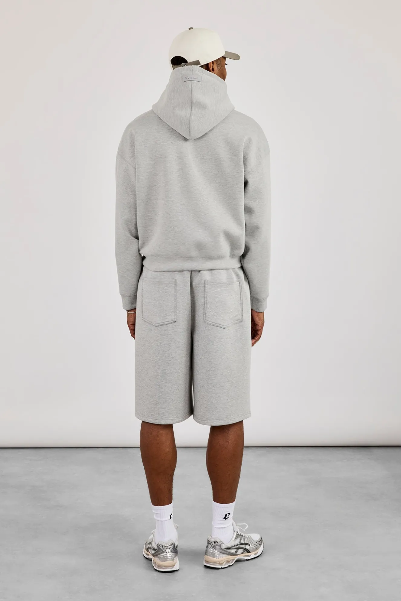 Scuba Zip Through Boxy Hoodie & Jort - Grey
