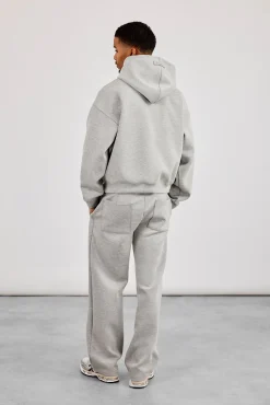 Scuba Zip Through Boxy Hoodie & Relaxed Scuba Trouser - Grey