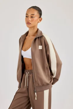 Single Taping Regular Track Jacket - Taupe