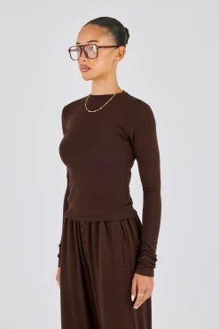 Soft Touch Long Sleeve Top - Chocolate