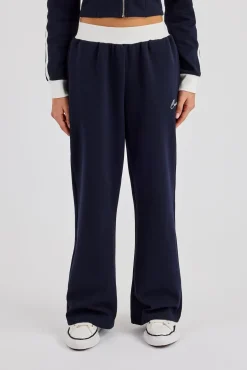 Soft Touch Wide Leg Jogger - Navy Blue