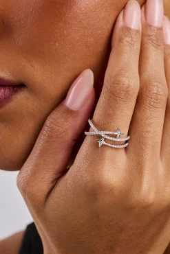 Star Band Ring - 1.5mm - White