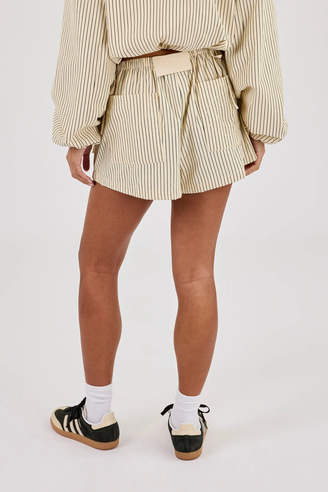 Stripe Nylon Short - Butter Yellow