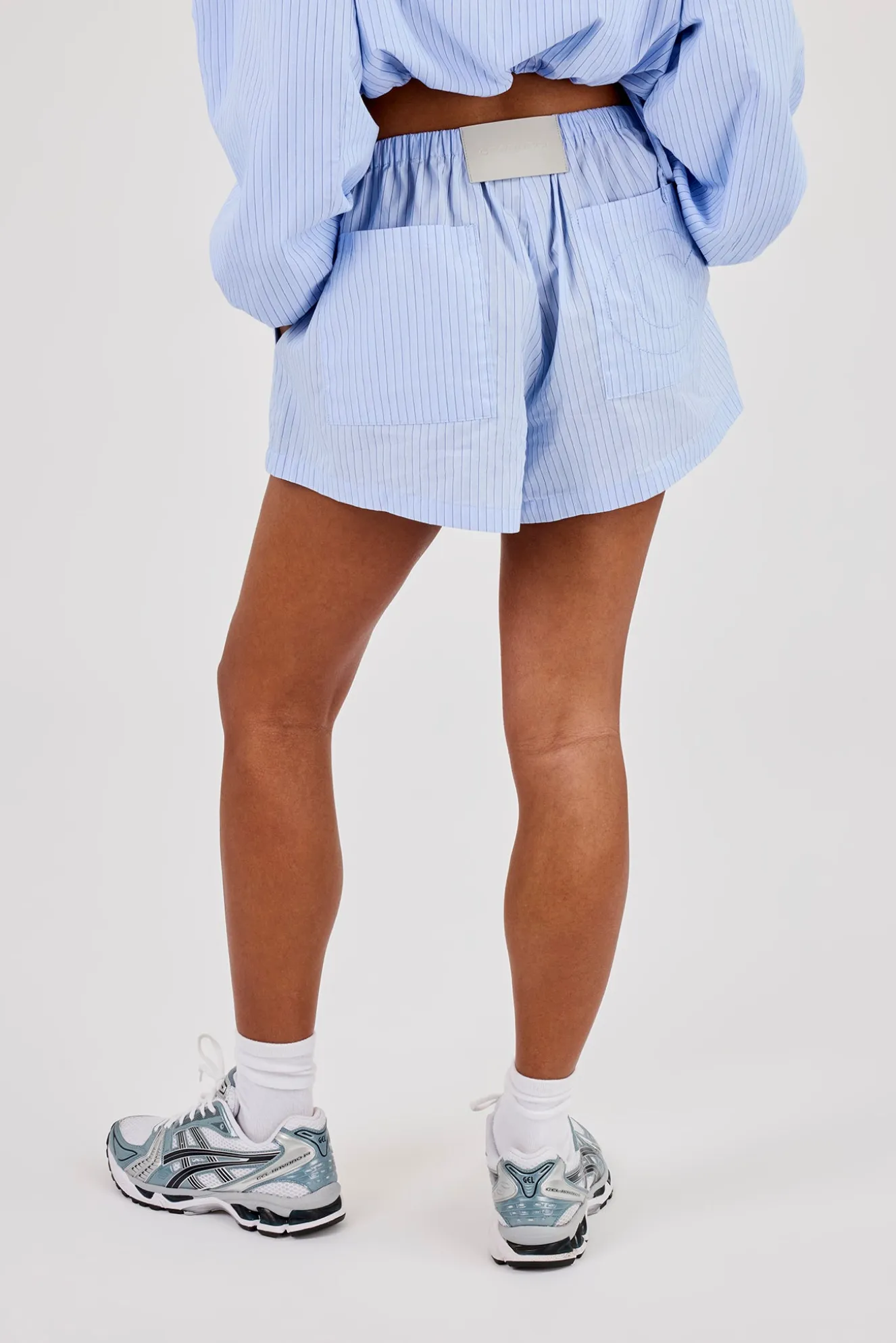 Stripe Nylon Short - Light Blue