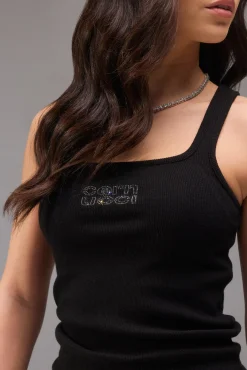 Swarovski Square Neck Rib Vest