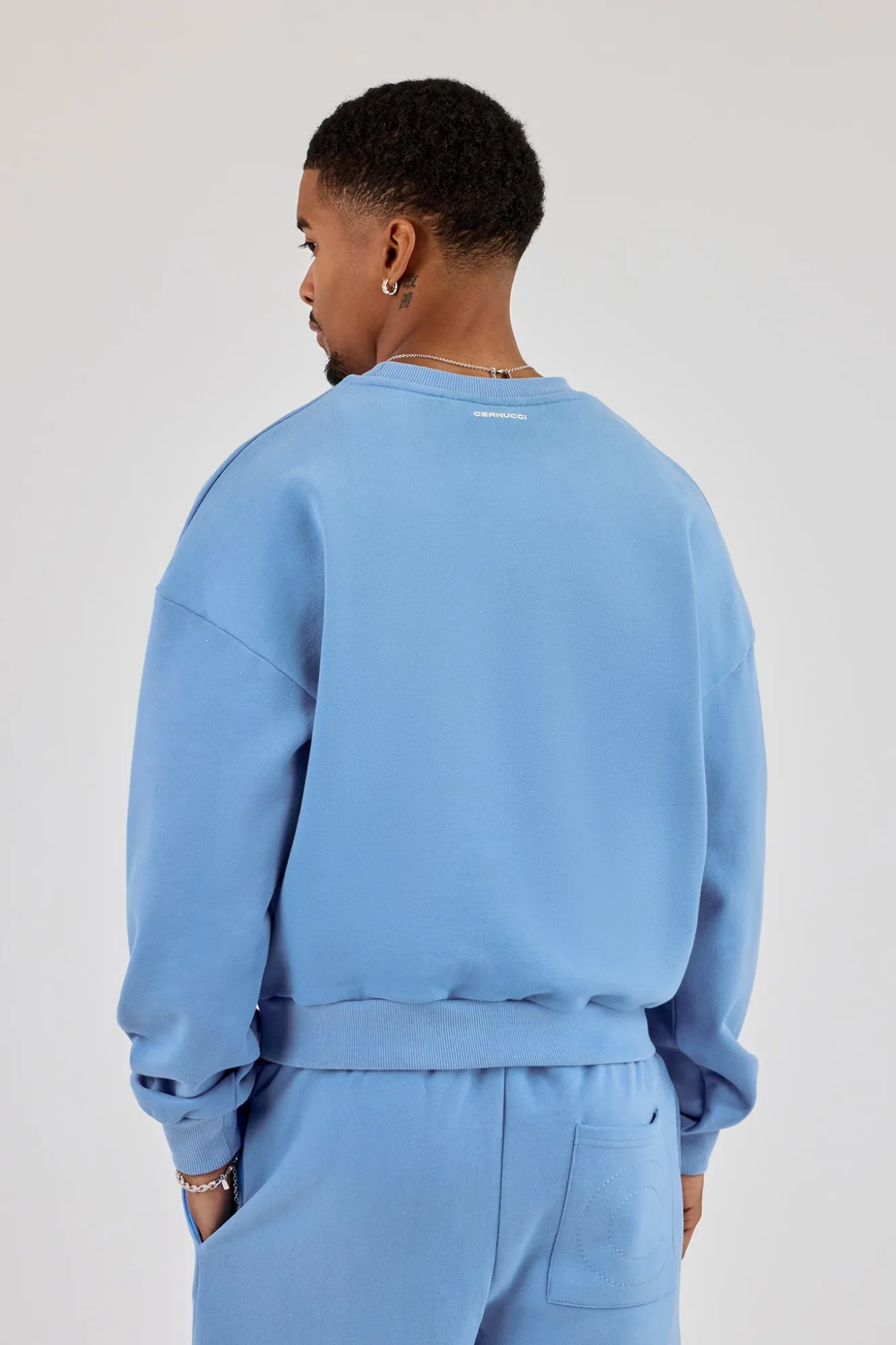 Sweater With Micro Branding - Riviera Blue