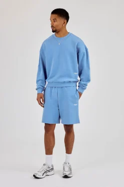Sweater With Micro Branding - Riviera Blue