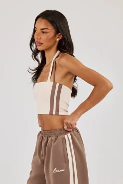 Taping Double Halterneck Top - Off White
