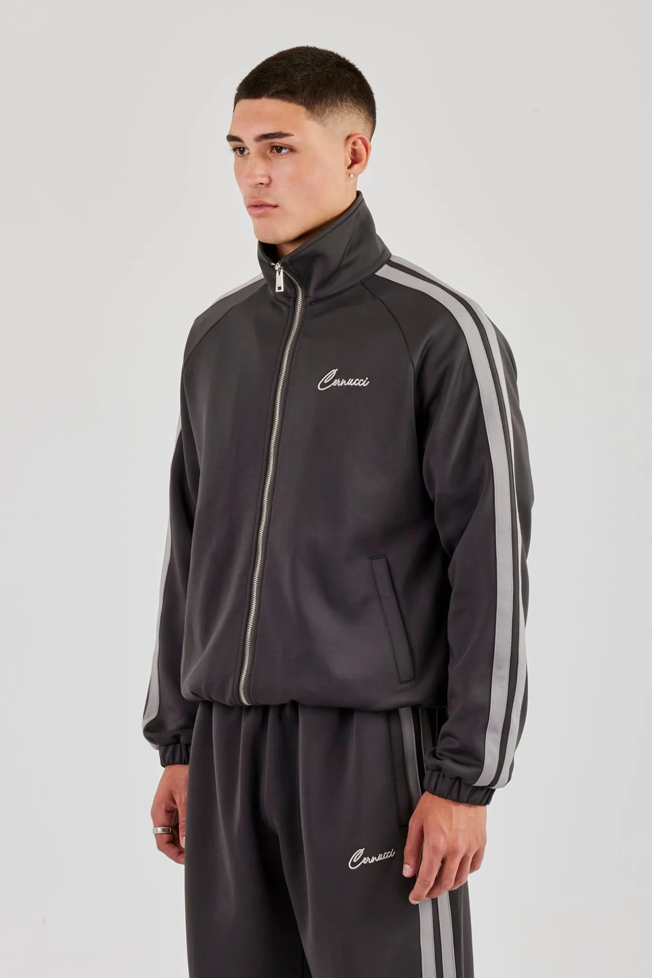 Taping Track Jacket - Charcoal