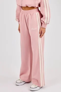 Taping Wide Leg Track Pant - Dusty Pink