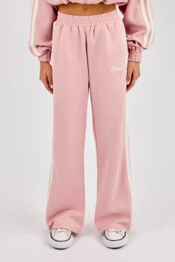 Taping Wide Leg Track Pant - Dusty Pink