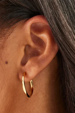 Textured Hoop Earrings - 20mm
