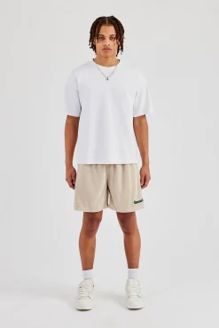 Towelling Relaxed Short - Off White