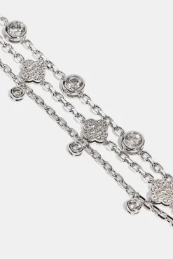 Triple Layer Gemstone Bracelet - 2mm - White