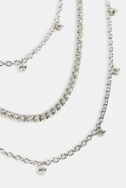 Triple Layer Iced Stone Chain - 5mm - White