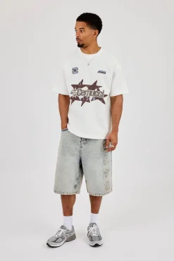 Waffle Star Cernucci Print T-Shirt - Off White