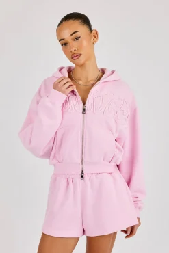 Washed Applique Logo Short - Light Pink
