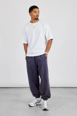 Washed Cuffed Jogger - Navy