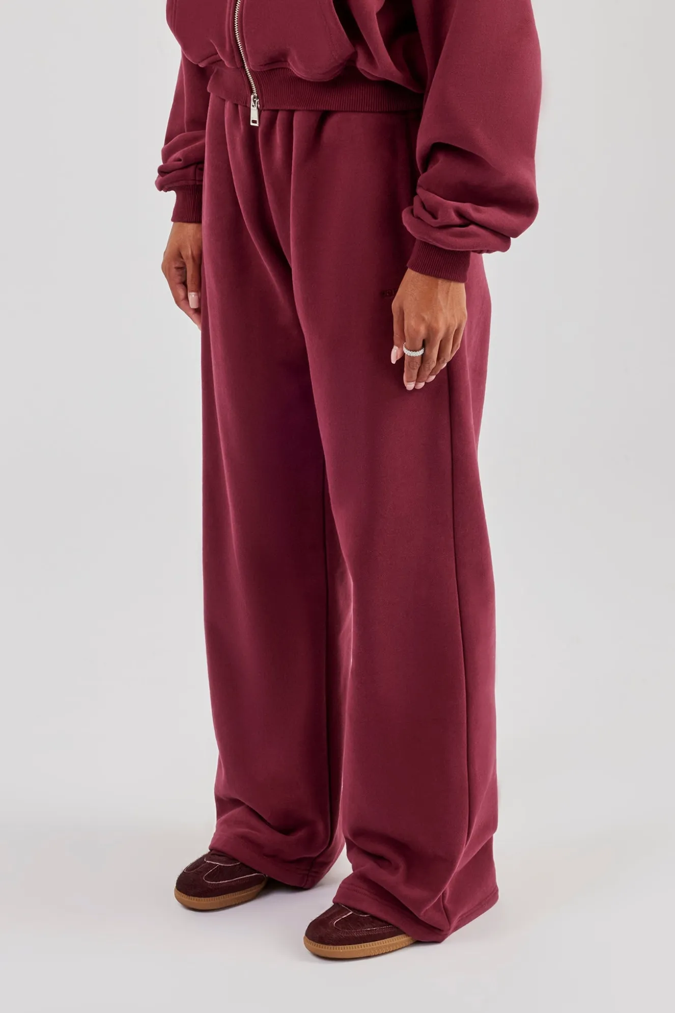 Wide Leg Jogger - Burgundy