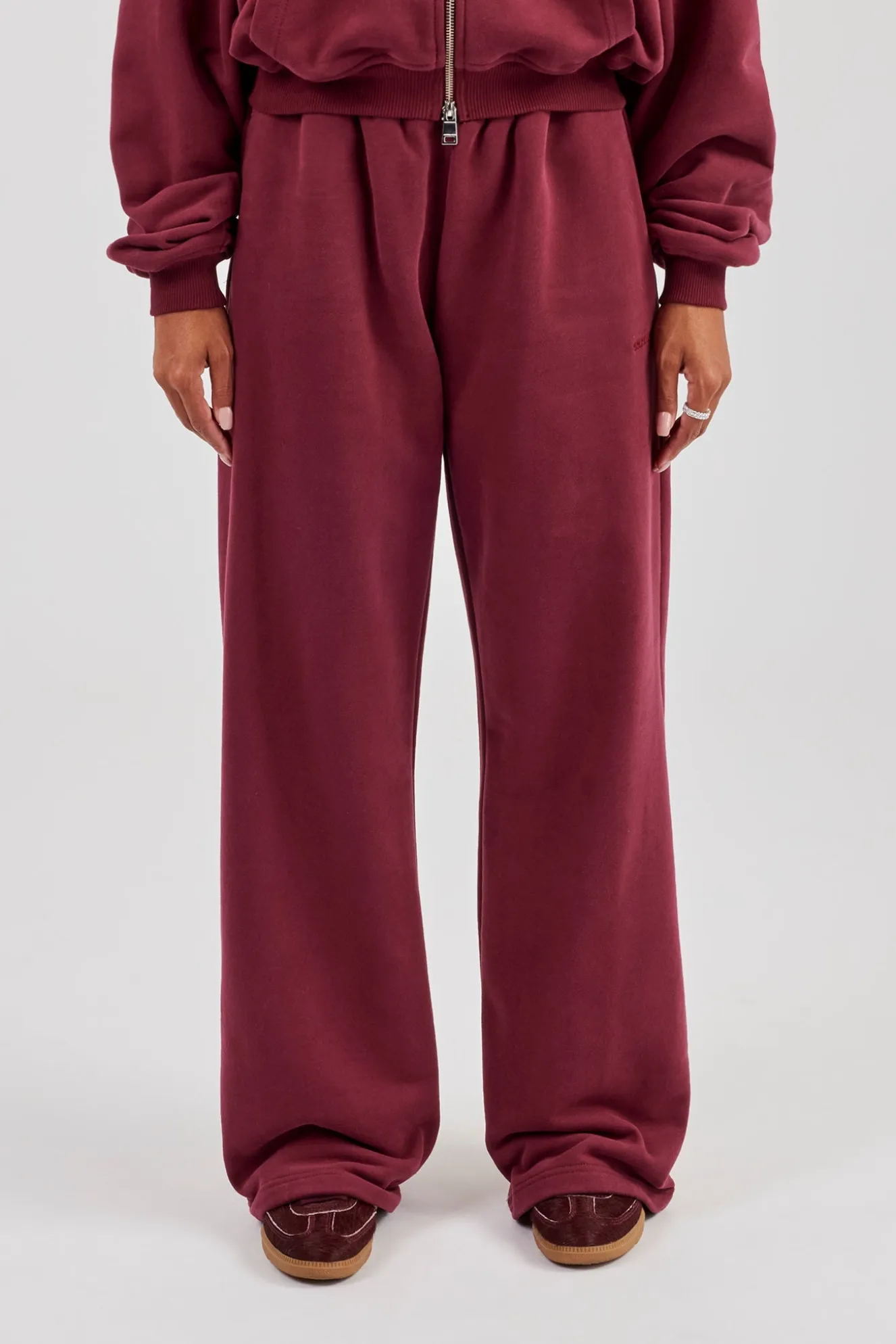 Wide Leg Jogger - Burgundy