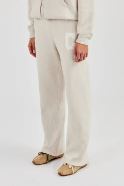 Wide Leg Knitted Jogger - Oatmeal
