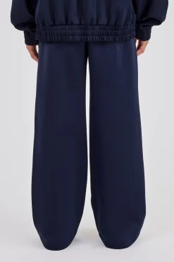 Wide Leg Varsity Panel Trouser - Navy