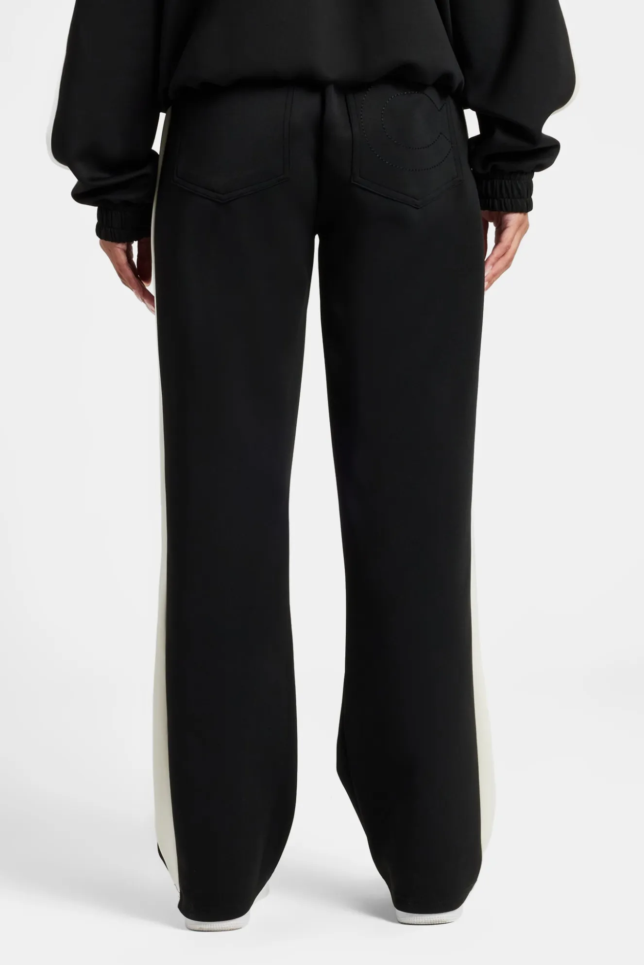 Womens Contrast Panel Track Pant - Black