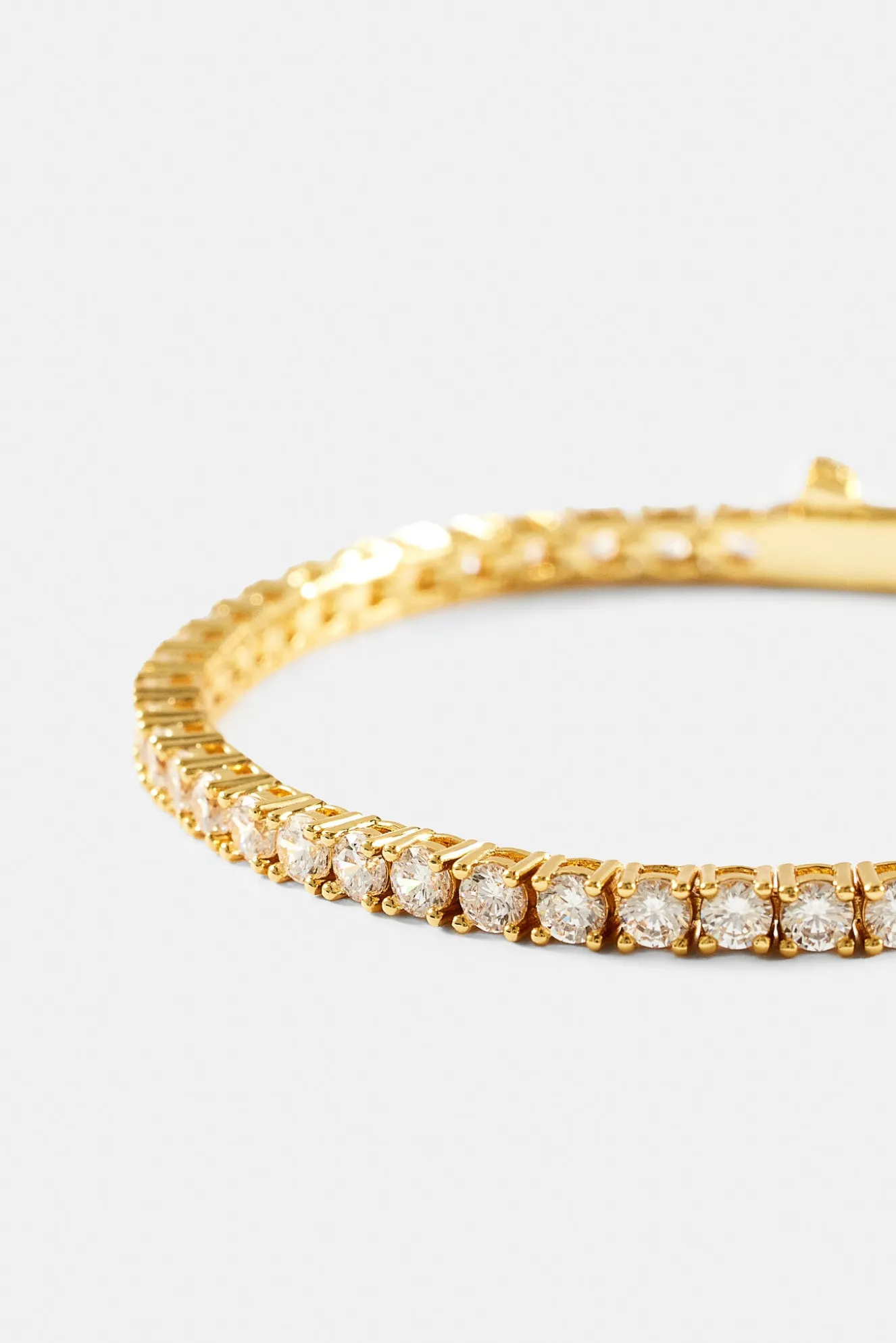 Womens 3mm Tennis Bracelet - Gold