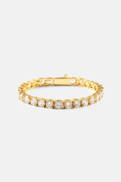 Womens 5mm Tennis Bracelet - Gold