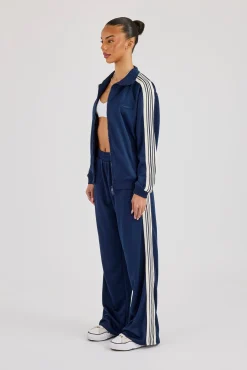 Womens Regular Poly Smooth Taping Tracksuit - Navy Blue