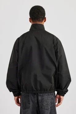 Zip Front High Build Funnel Neck Jacket - Black