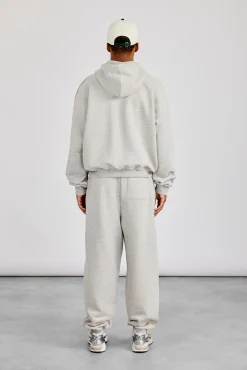 Zip Hoodie & Cuffed Jogger - Grey Marl