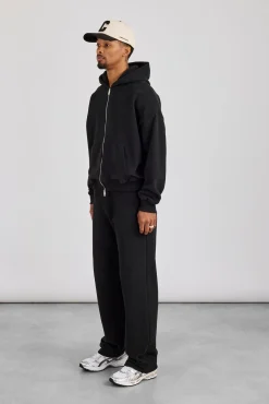 Zip Hoodie & Relaxed Jogger - Black